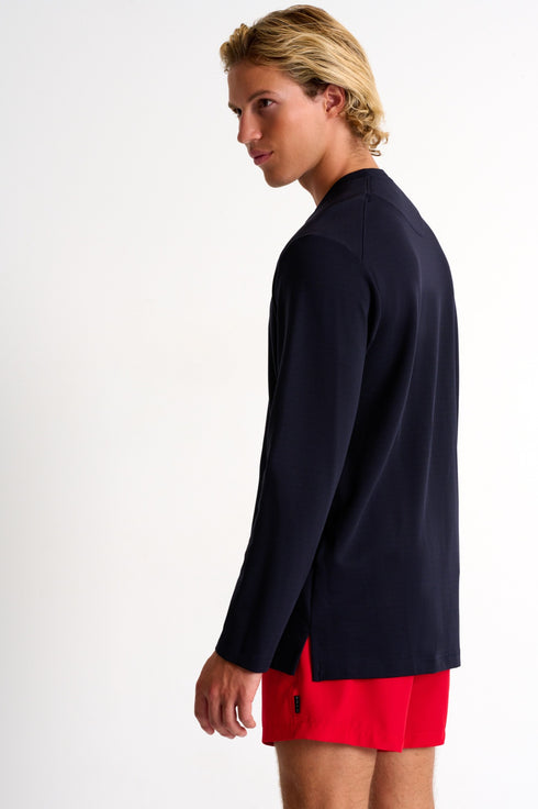 Shan Signature Textured jersey long sleeve round neck
